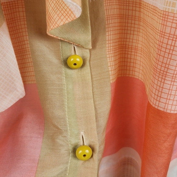 Maeve Anthropologie Boho Plaid Button-Down Blouse Top with Tie Front Neck Size 2 - Picture 5 of 10